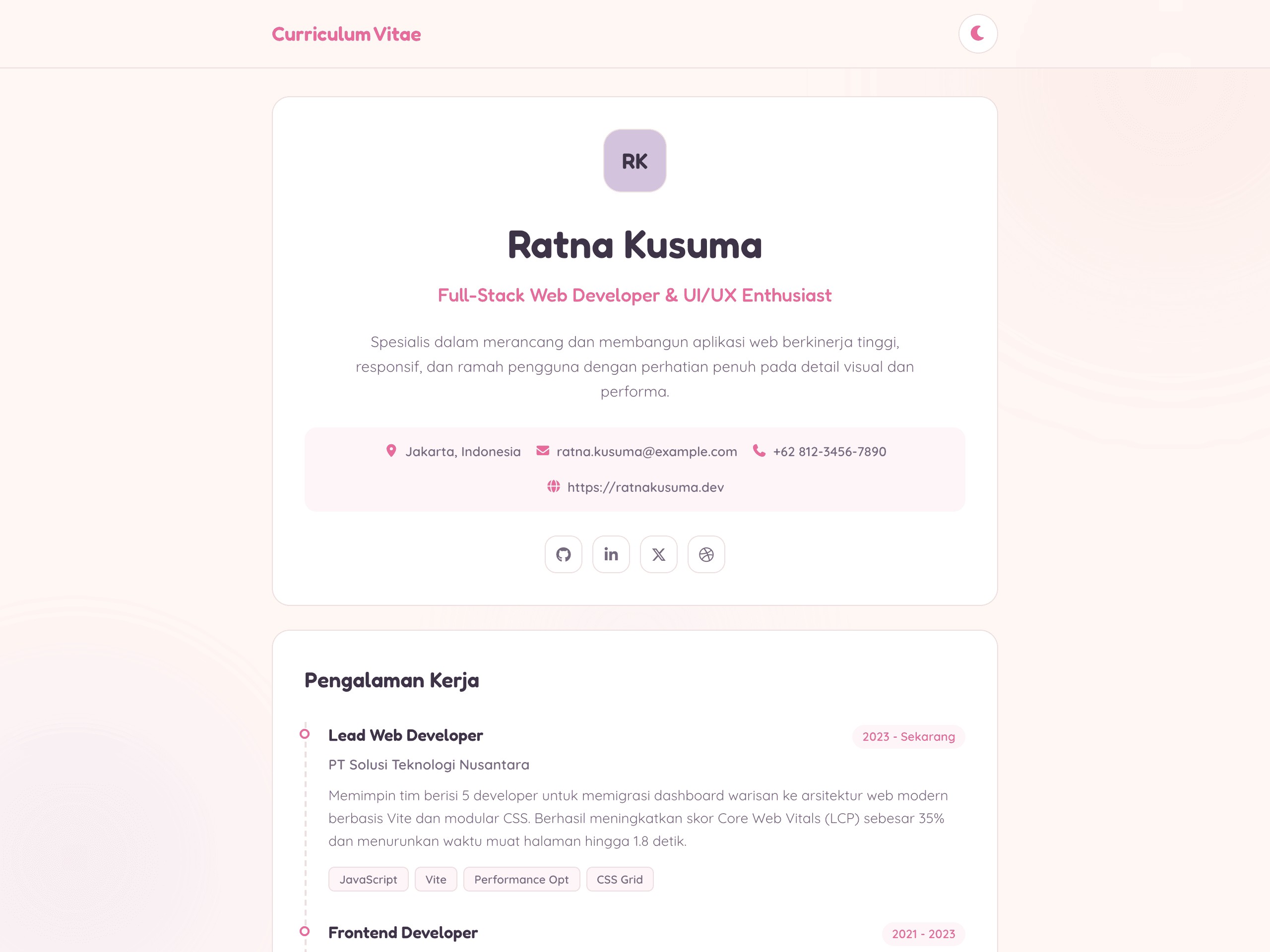 Thumbnail - Online CV | Sweet Pastel
